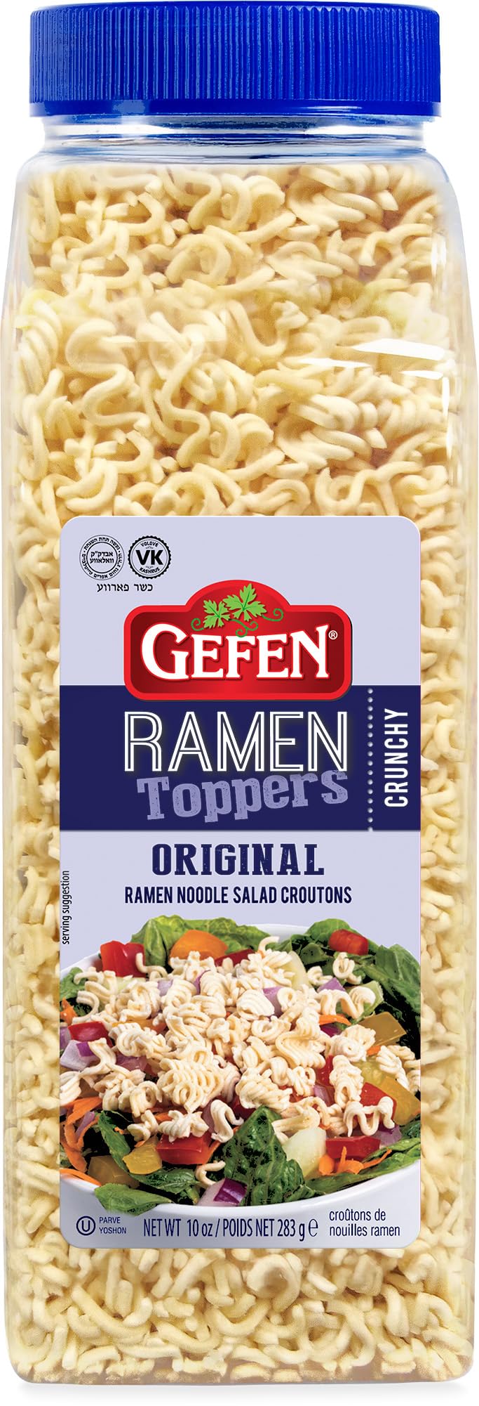 Gefen Ramen Salad Toppers, 10 oz | Ready to Use | Crunchy Salad Topping | Ramen Noodle Croutons | Soup Toppers