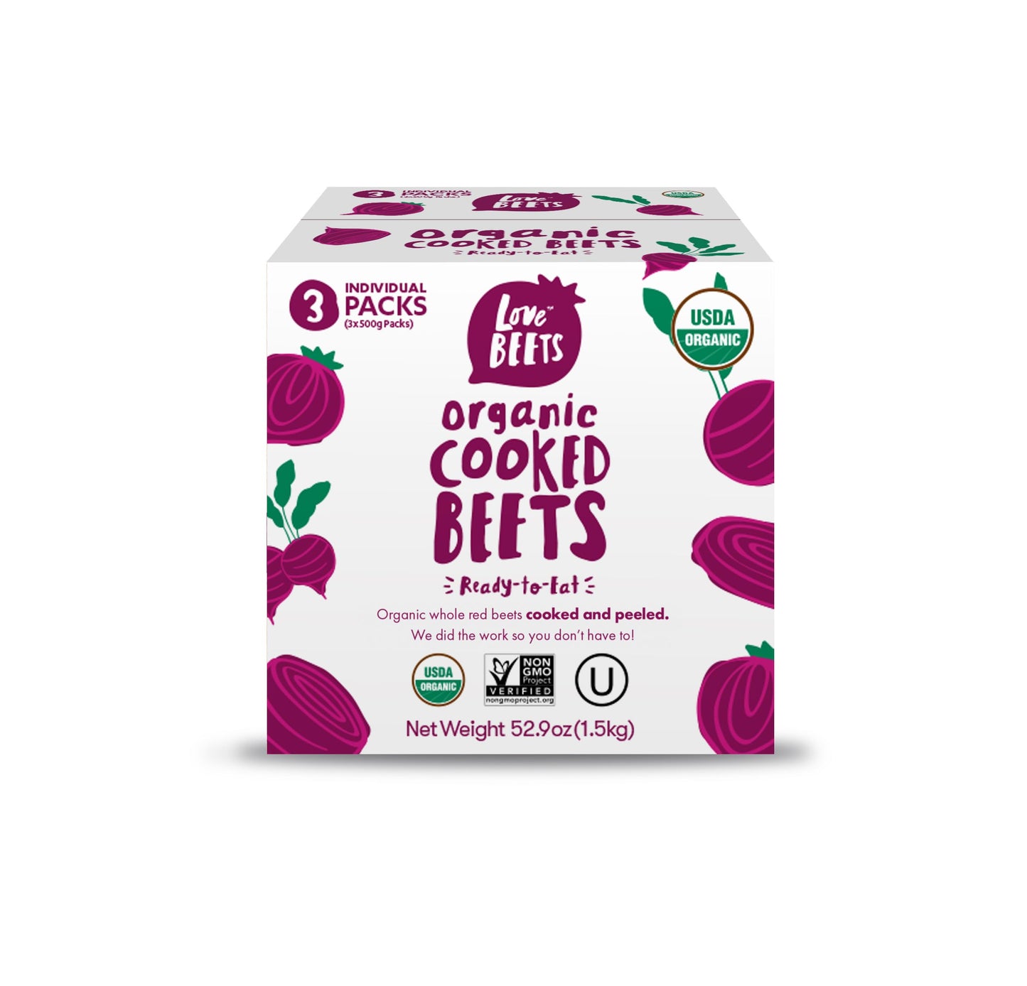 Love Beets Organic Cooked Beets | USA Grown Beets, Rich in Antioxidants, Nitric Oxide Boosting, No Added Sugar, No Preservatives