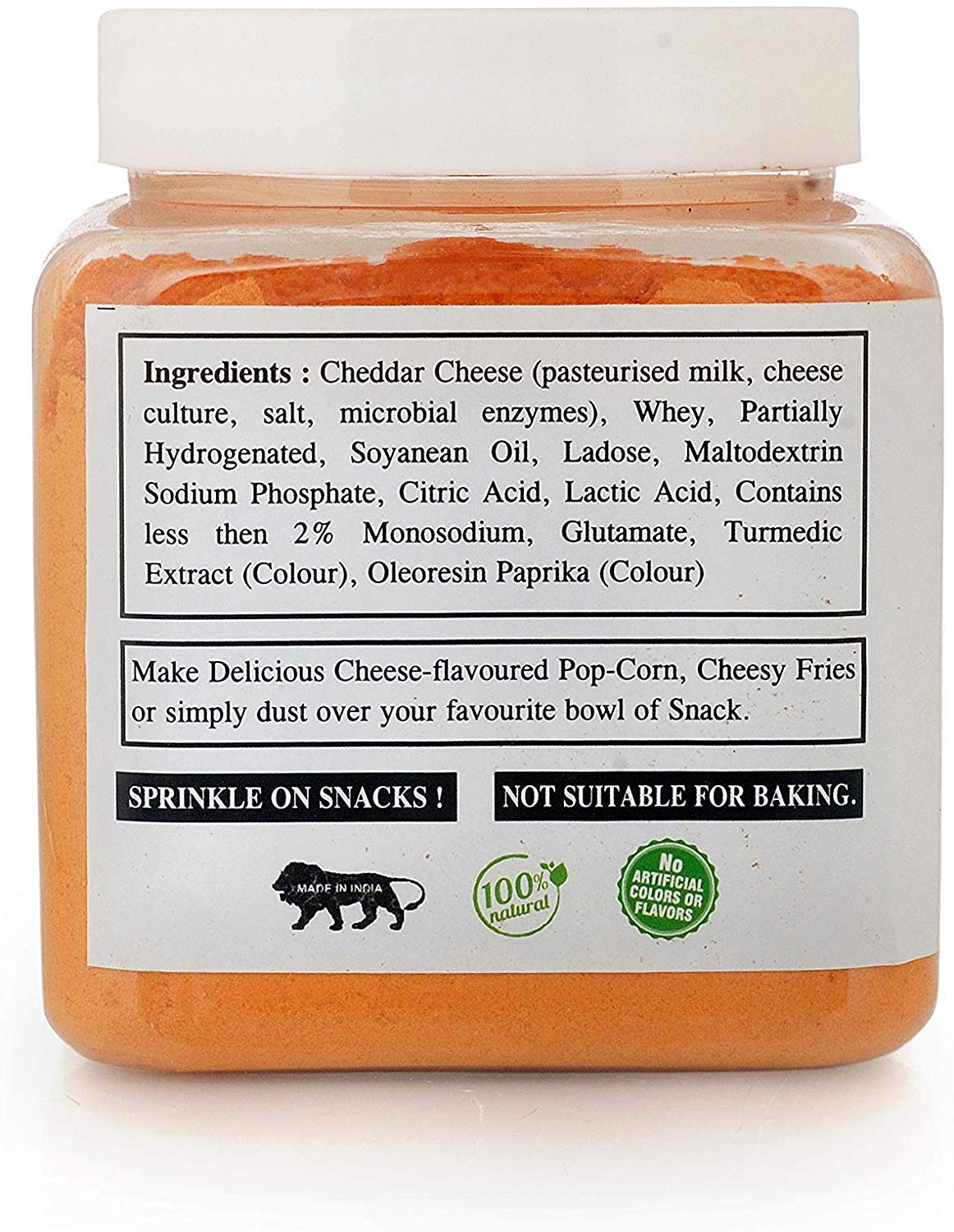 Nature Vit Cheddar Cheese Powder Cheddar Cheese Powder For Popcorn Pizza Masala Powder French Fries & Pasta Masala Vegan Cheese