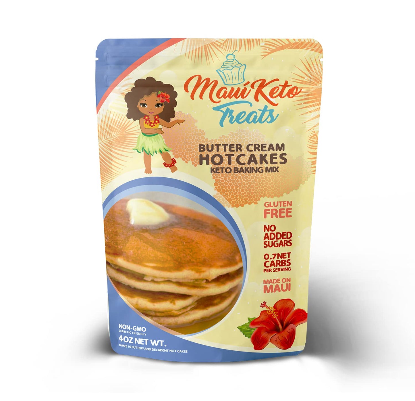 Maui Keto Treats Butter Cream Hot Cake Mix - Gluten Free, Low Carb Prepared with Almond Flour - 7.5 Oz (Butter Cream Hot Cake Mi