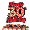 Happy 30th Birthday Cake Topper Fluorescent Flashing Night Out Hen Movie Nightclub Theme Decor Supplies Woman Man Happy Birthday
