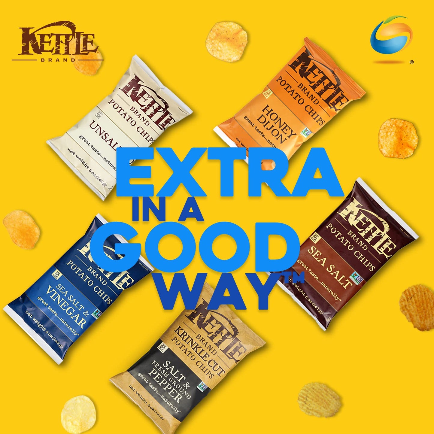 Kettle Brand Natural Gourmet Potato Chips With Sea Salt, 5 Oz