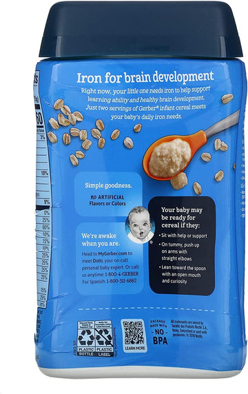Gerber Baby Cereal, Oatmeal, 8 Ounce
