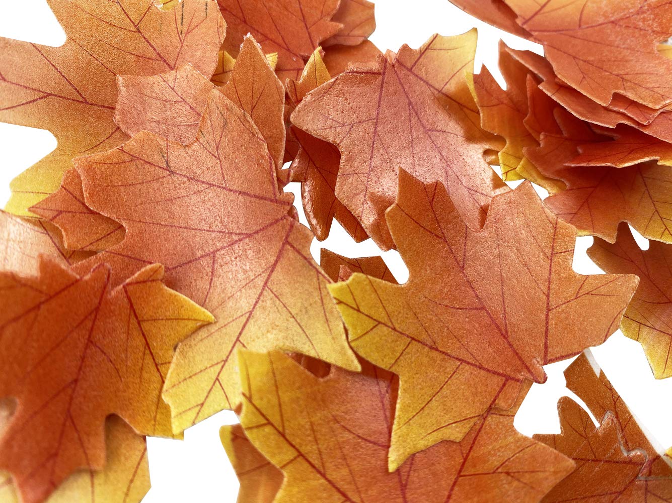 Edible Fall Leaves Set Of 35 Cake Decorations, Autumn Maple Leaf Cupcake Topper
