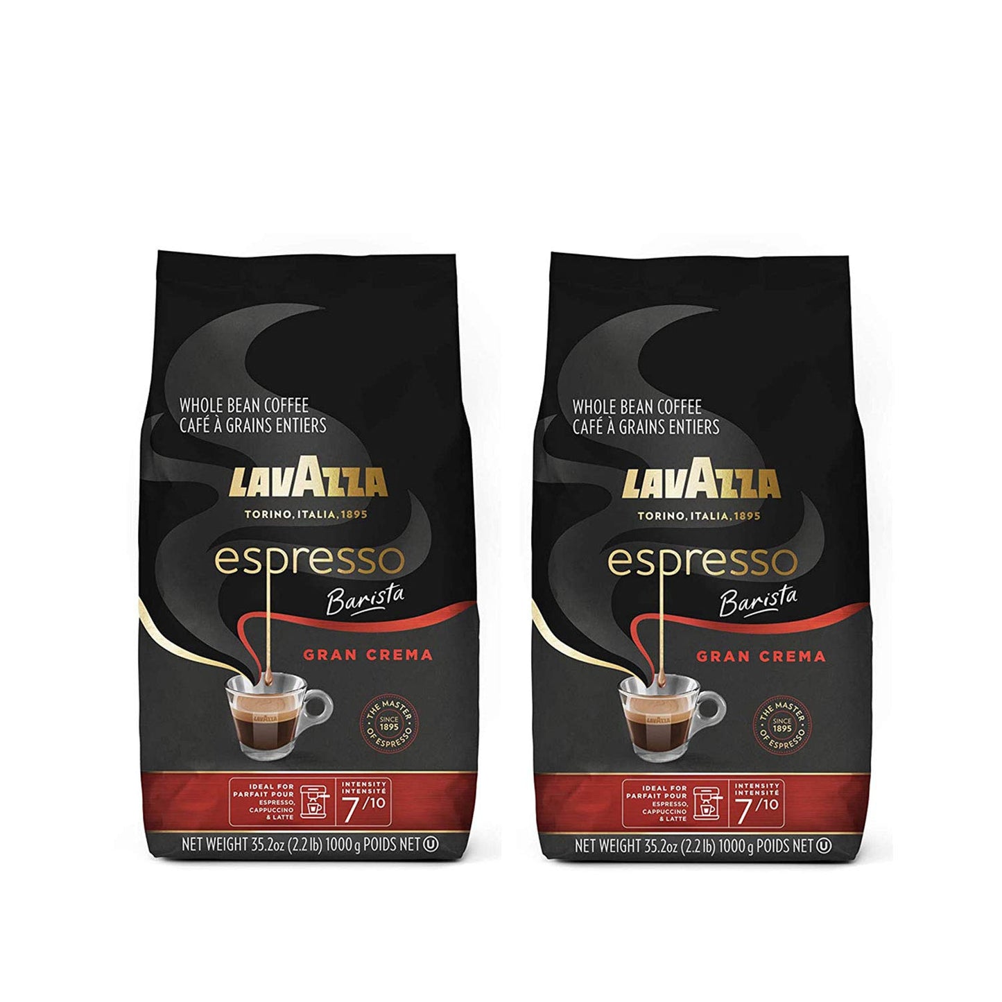 Lavazza Gran Crema Espresso, 2.2-Pound - Pack Of 2 (Packaging May Vary)