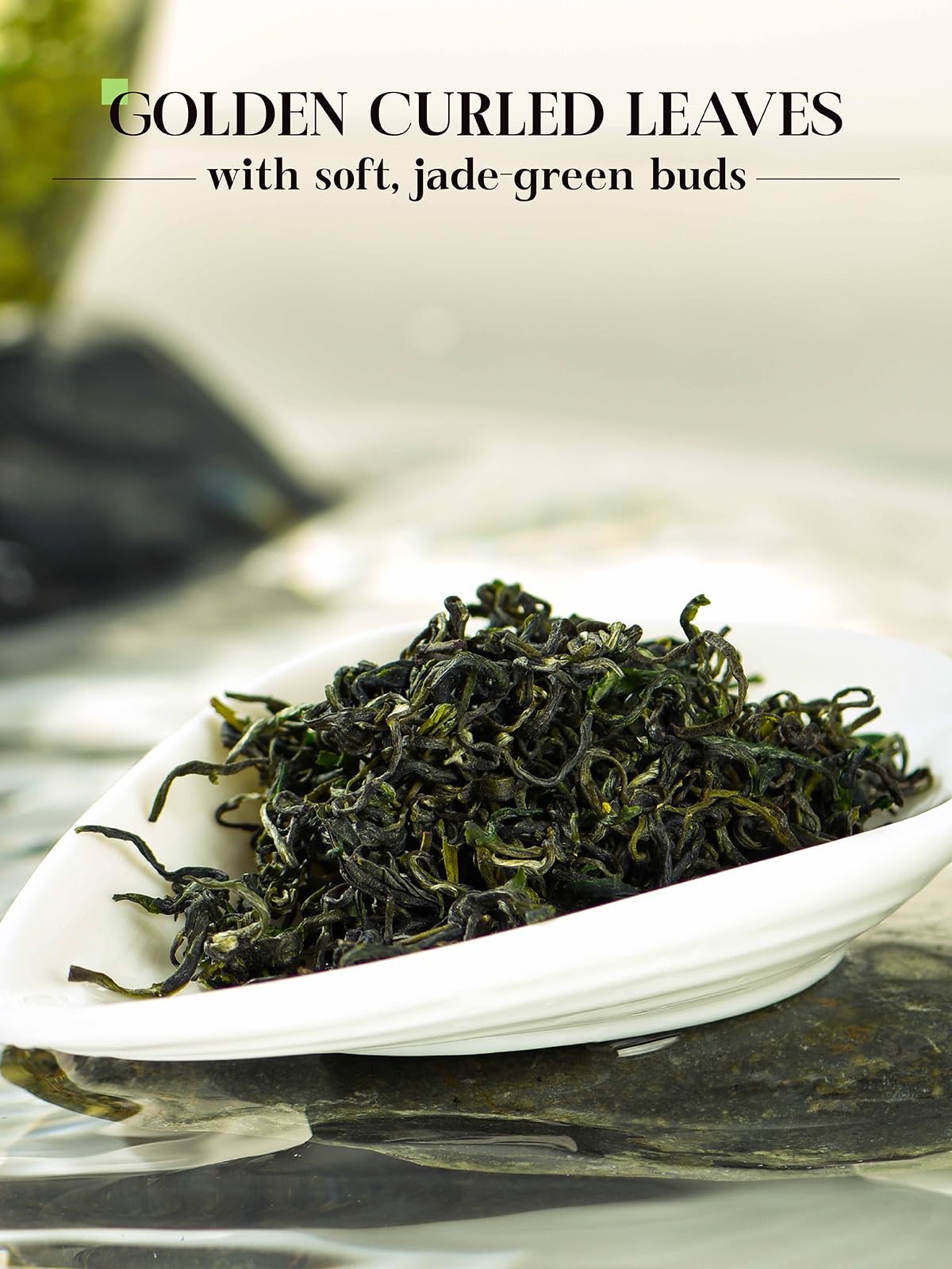 Loomica Loose Leaf Green Tea, High Mountain, Naturally Smooth, 100g (3.52oz), 20 Empty Tea Bags Included