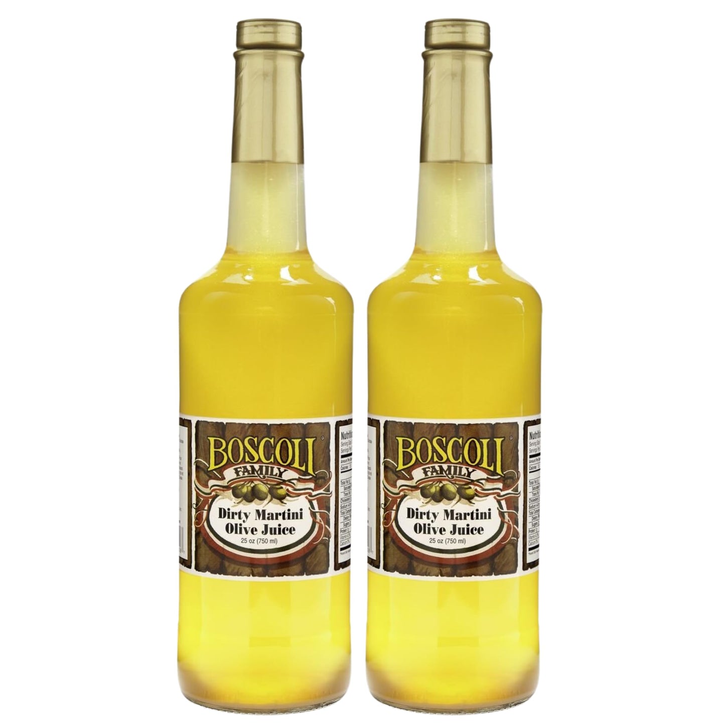 Boscoli Dirty Martini Olive Juice, All Natural, Gluten-Free, 25 Fl Oz, Pack of 2