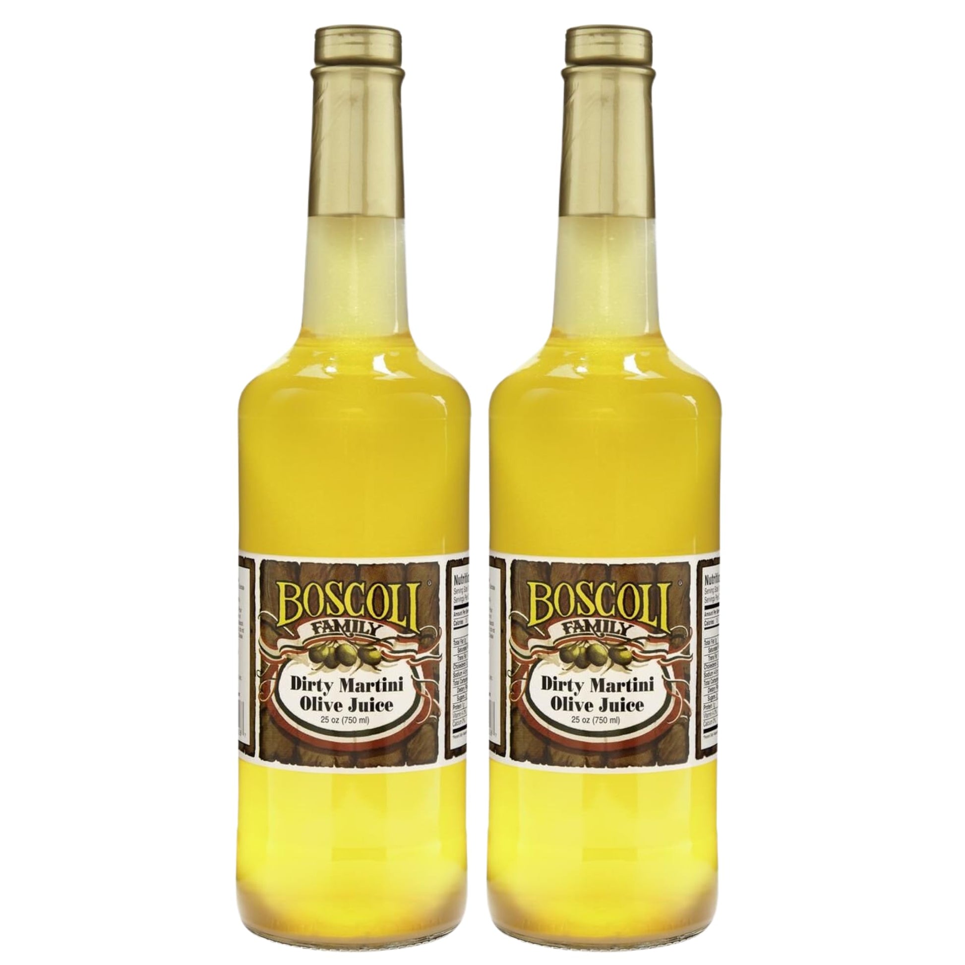 Boscoli Dirty Martini Olive Juice, All Natural, Gluten-Free, 25 Fl Oz, Pack of 2