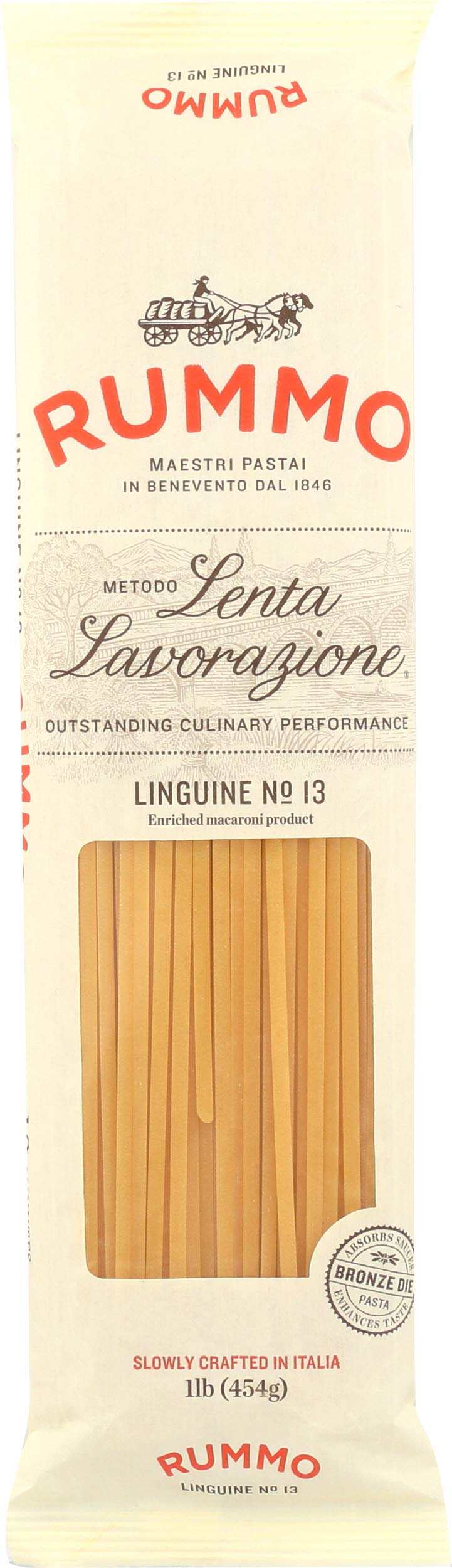 Rummo Linguine Pasta No.13, 16 Ounce, Always Al Dente, Plastic Packaging