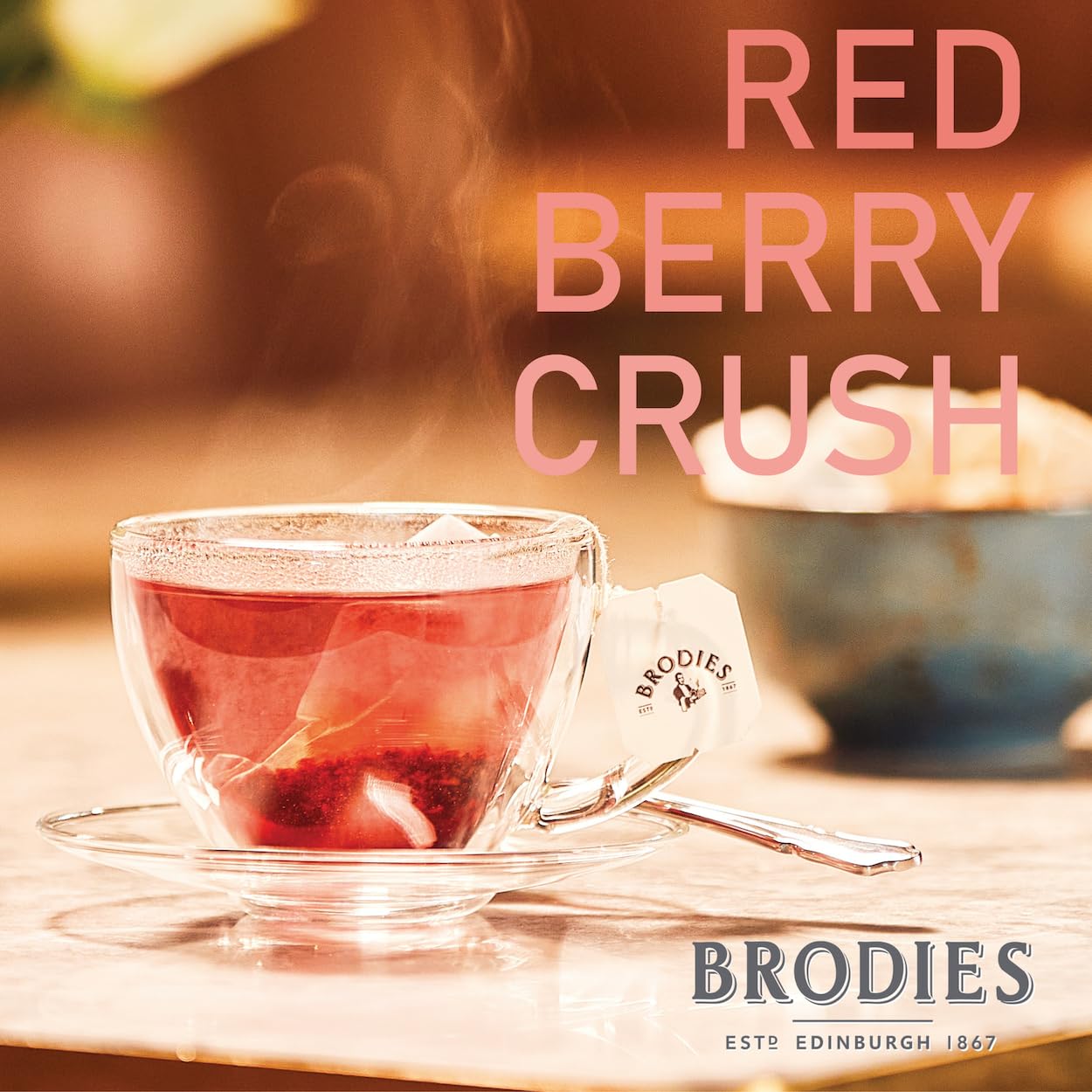 Brodies Tea Red Berry Crush Caffeine Free Tea, 20 Tag & Envelope Bags, Box of 1