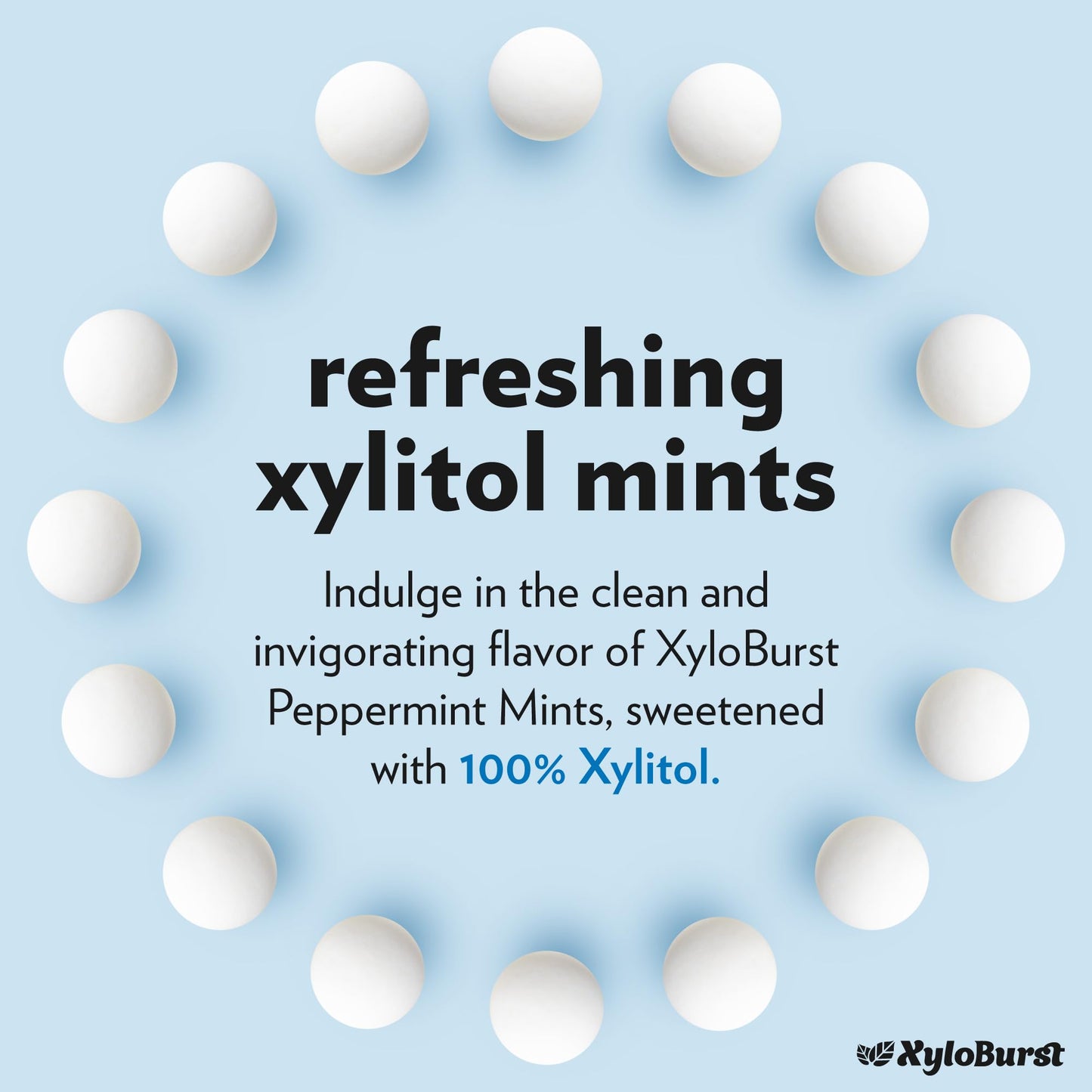 Xyloburst - Xylitol Mints | Sugar Free Breath Mints For Oral Health | Gluten Free, Vegan, Keto Friendly | Aspartame Free Mint | Peppermint | 200 Count Jar, 3-Pack