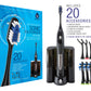 Pursonic S520 Rechargeable Sonic Toothbrush- Includes 20 Accessories: 12 Brush Heads & More, Black