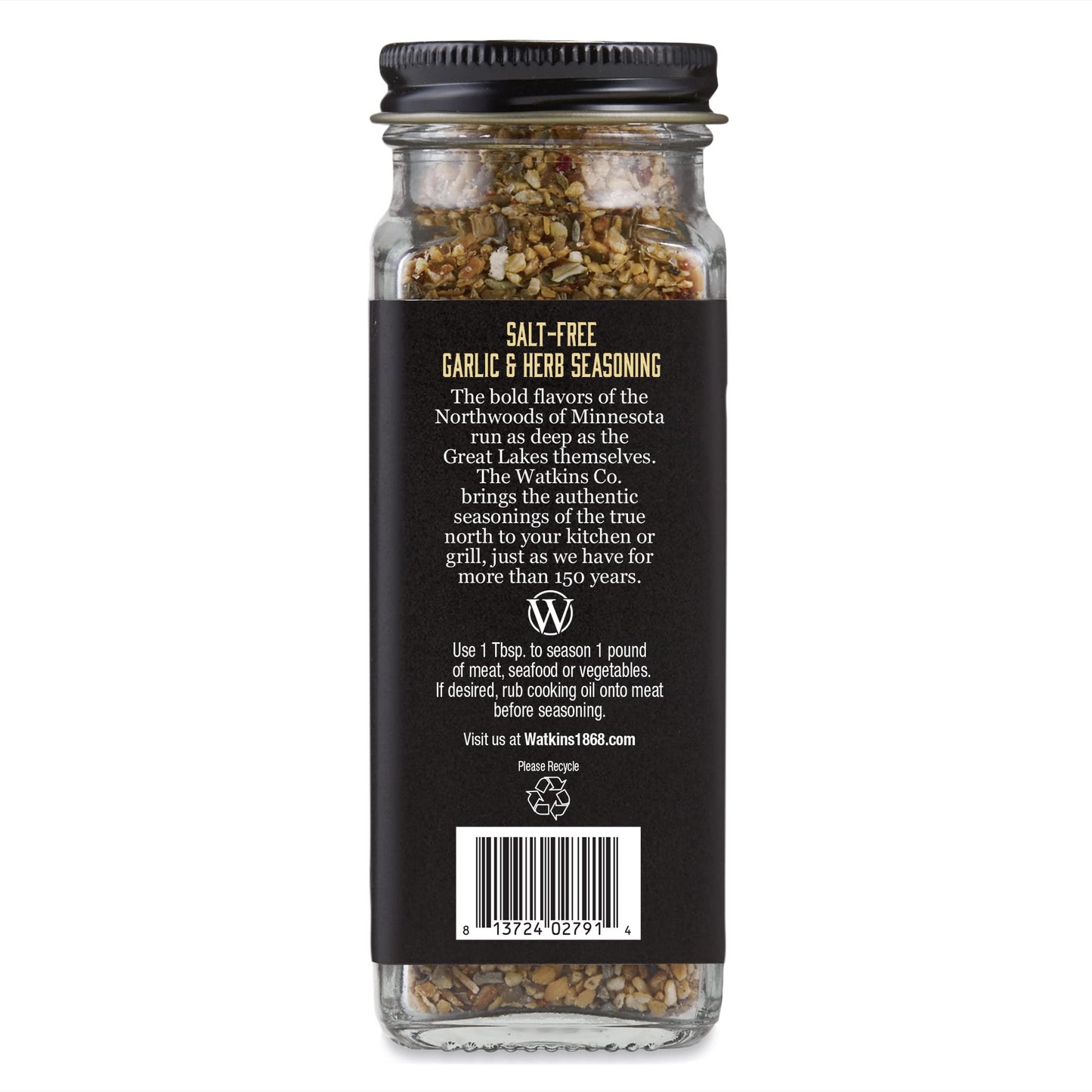 Watkins Salt-Free Organic Garlic & Herb Seasoning, 2.3 Oz, Pack Of 3
