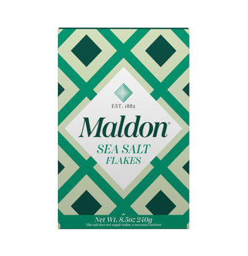 Maldon Salt, Sea Salt Flakes, 8.5 oz (240 g), Kosher, Natural, Handcrafted, Gourmet, Pyramid Crystals