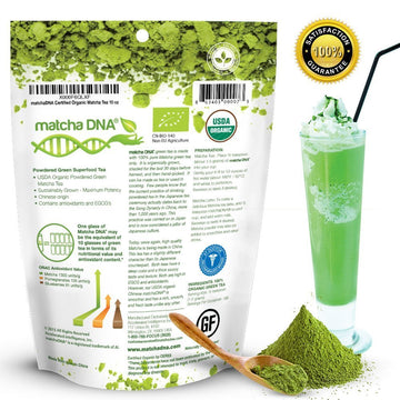 MATCHA DNA Organic Culinary Grade Matcha Green Tea - 12 Ounce Bag, USDA Certified, Pure Matcha, Vibrant Green Color