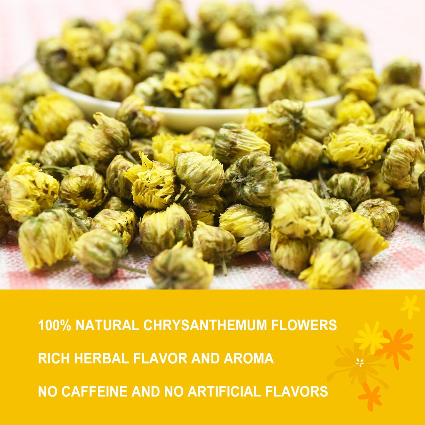 Olvvla Chrysanthemum Tea - 4oz Natural Dried Flowers - Caffeine-free Herbal Tea