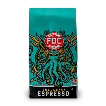 Fire Department Coffee Shellback Espresso Beans - Bold & Smooth - 5 LB Bulk - Veteran Owned - Roasted in the USA