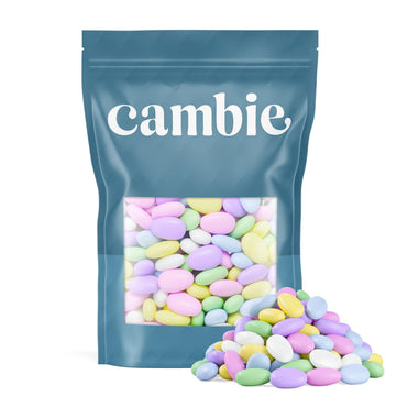 Cambie Jordan Almonds Candy - Premium Roasted Almonds, 1 Pound, Pastel Assorted Colors for Weddings and Celebrations