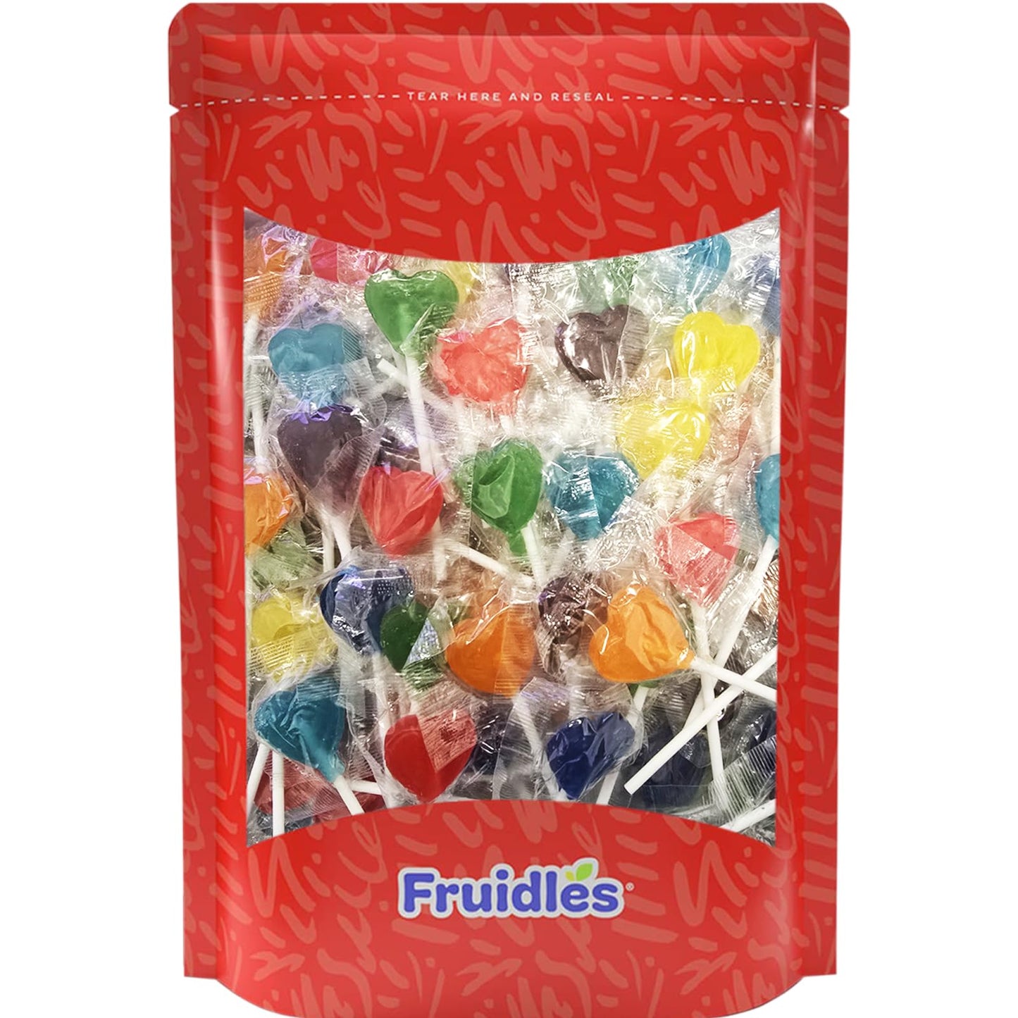 Fruidles Lollipops Mini Heart Shaped Flavored Delicious Lollipop, Individually Wrapped, 5G Lollipop (120 Lollipops, Heart Flavor