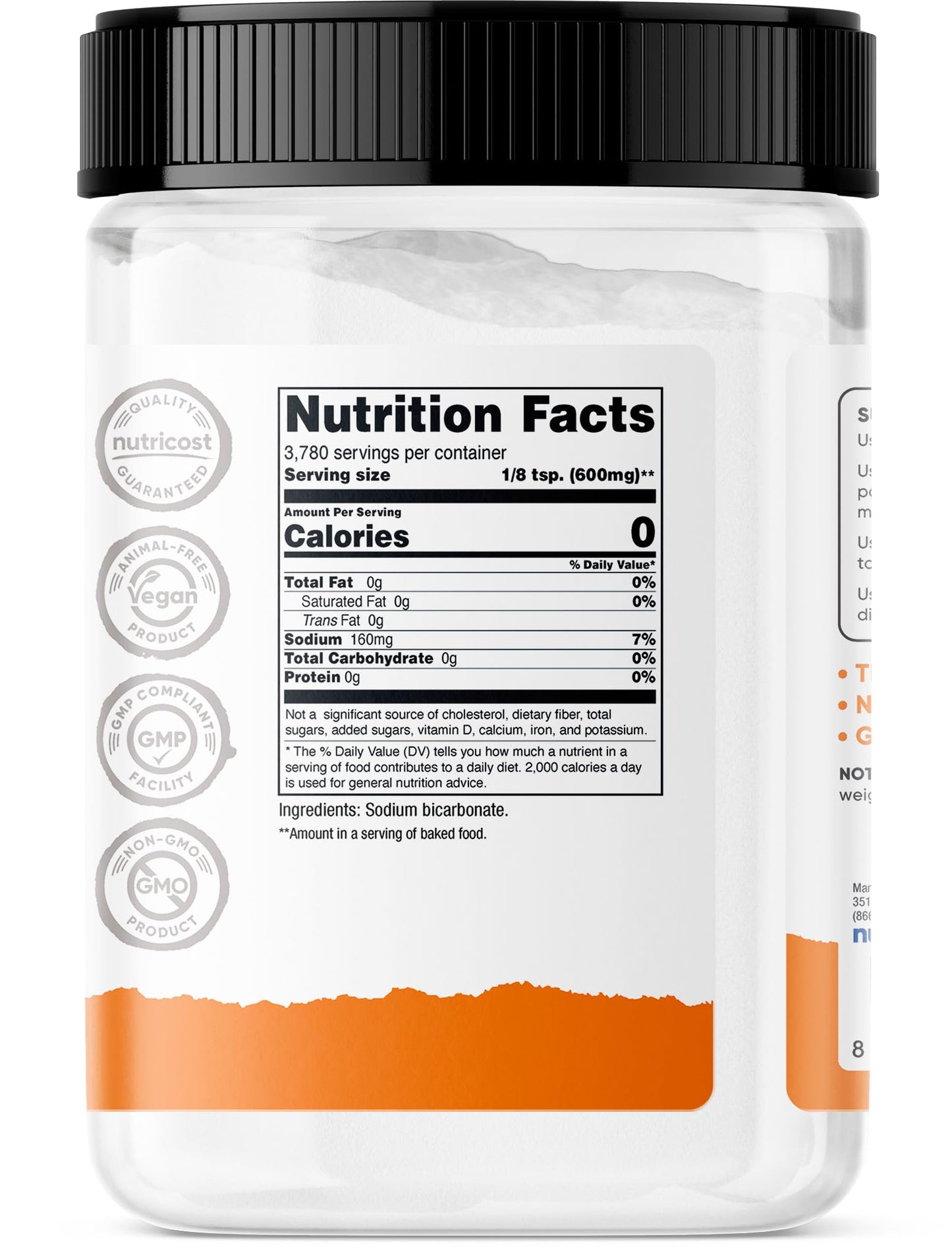 Nutricost Pantry Baking Soda (5 LBS) - For Baking, Cleaning, Deodorizing, and More