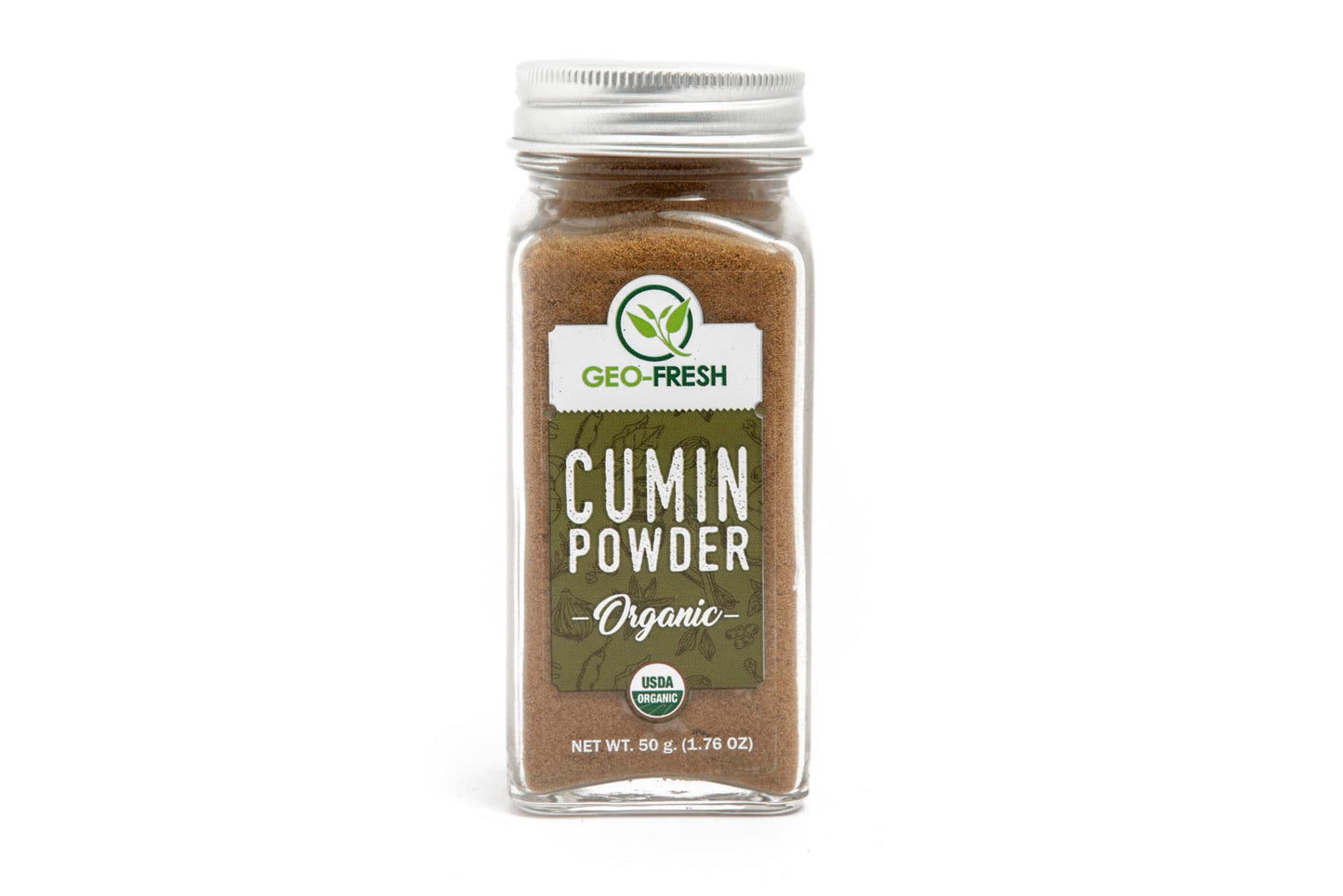 Geo-Fresh Organic Cumin Powder 1.76 Oz - Ground Cumin Powder Organic For Cooking - Usda Certified  Non-Gmo - For Seasonings  Cooking  Ideal For Spice Blends