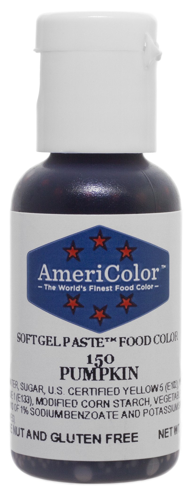 Americolor, Pumpkin, 0.75 Ounce Bottle, Soft Gel Paste Food Color