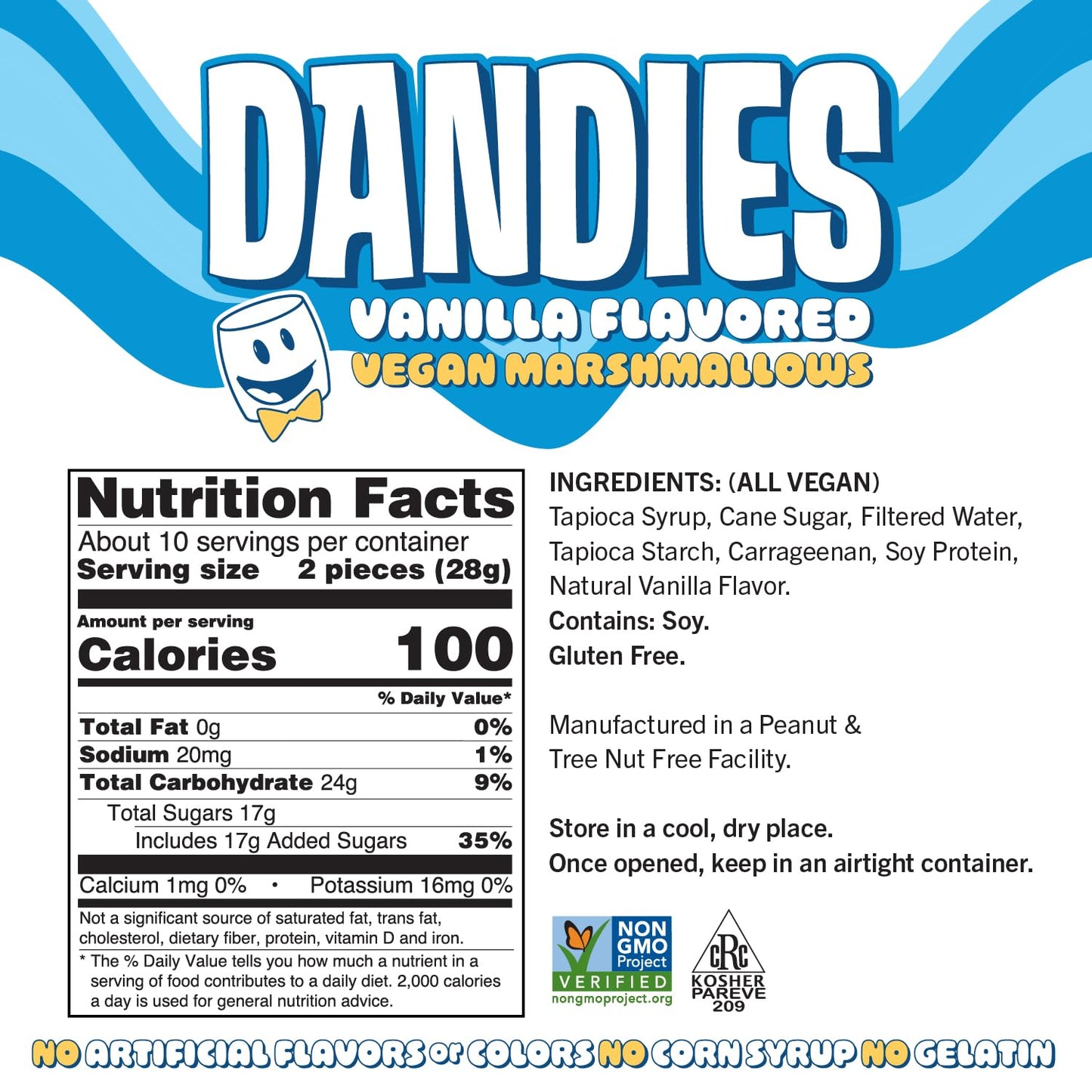 DANDIES Vegan Marshmallows, No Artificial Flavors or Gelatin, 10 Ounce (Pack of 6)