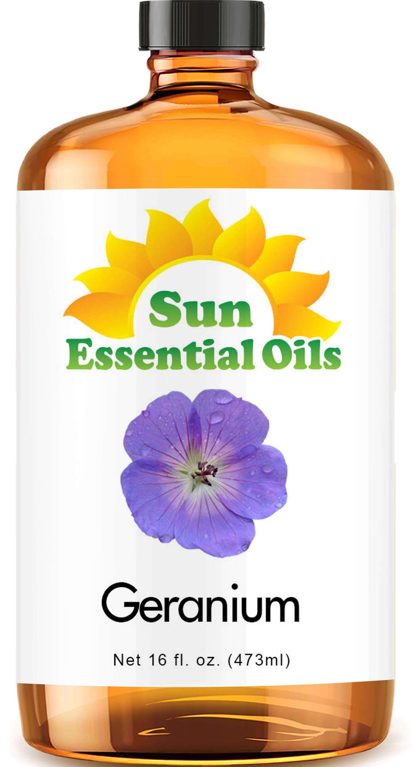 Sun Essential Oils 16Oz - Geranium Essential Oil - 16 Fluid Ounces