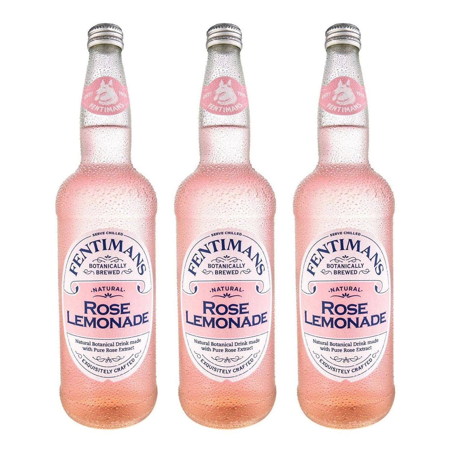 Fentimans Sparkling Rose Lemonade - Sparkling Pink Lemonade With Natural Ingredients & Pure Rose Extract, Mixer, Craft Soda, Botanically Brewed Lemonade - 9.3 Fl Oz (Pack Of 3)
