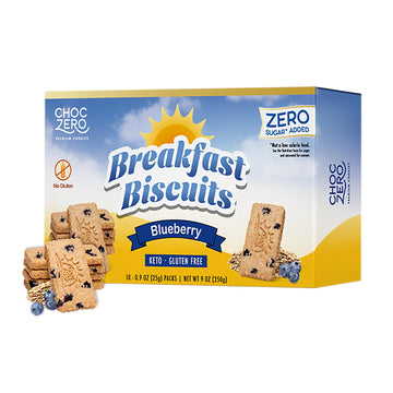 ChocZero Blueberry Breakfast Biscuits - Keto, No Sugar Added, Gluten Free - 9oz Box