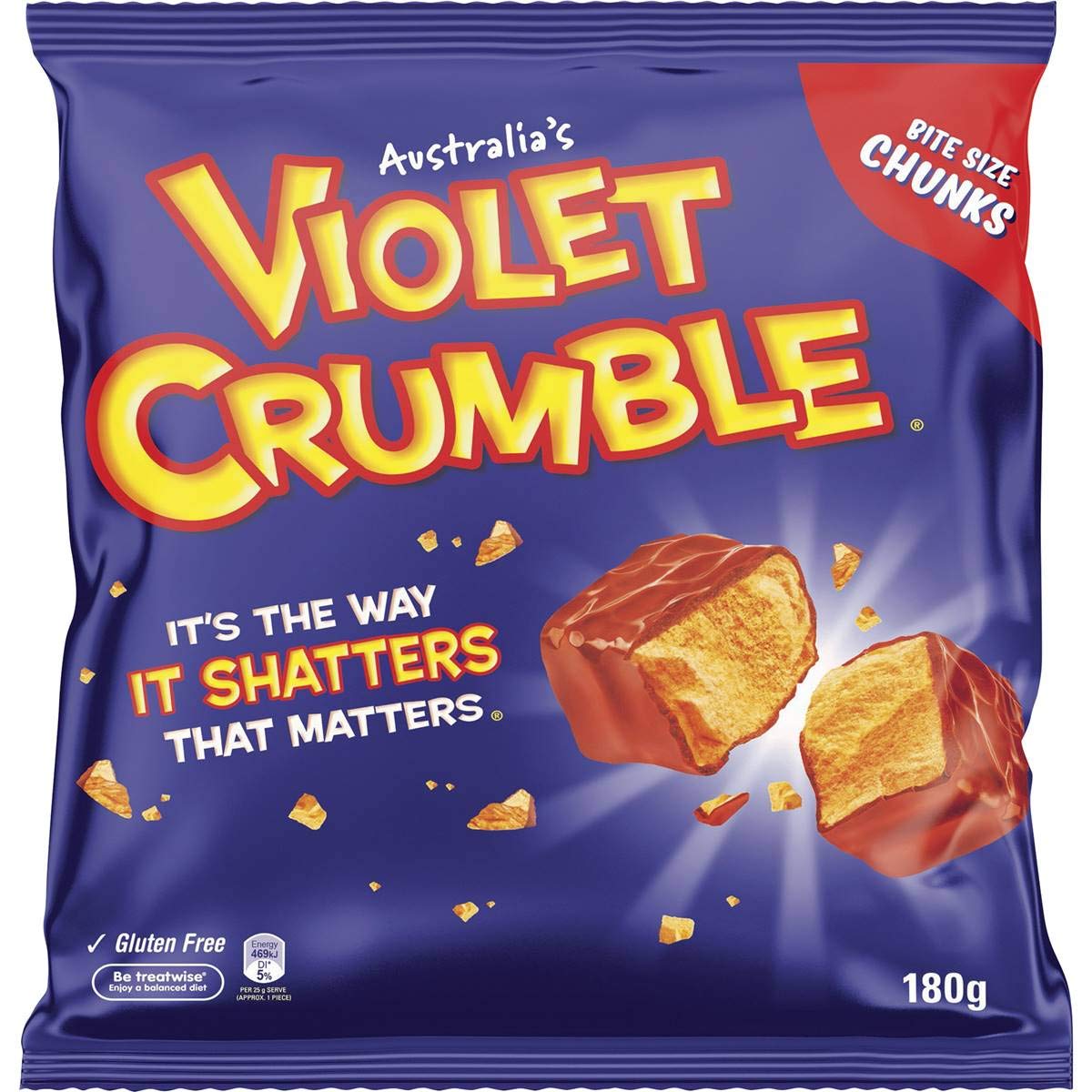 Robern Menz Violet Crumble 180G Bite-Sized Cubes - Made In Australia, 6.34 Ounce (Pack Of 1)