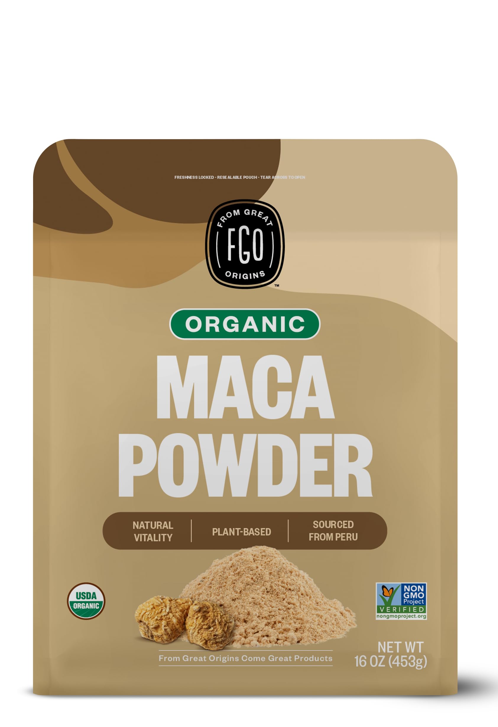 Fgo Organic Peruvian Maca Root Powder, Raw From Peru, 16Oz, Packaging May Vary (Pack Of 1)