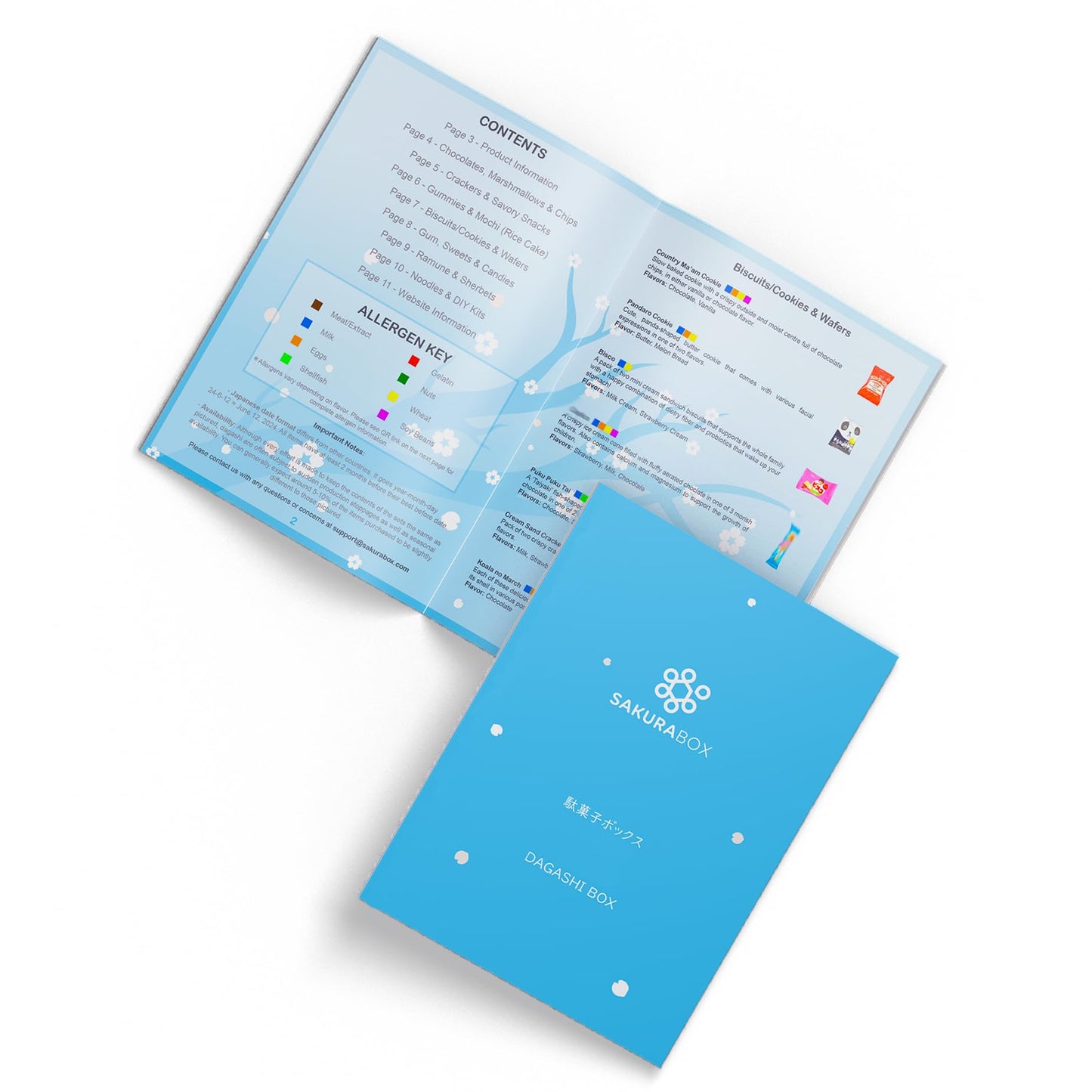 Sakura Box Japanese Snacks & Candy Dagashi Gift Set - 30 Pieces with English Pamphlet