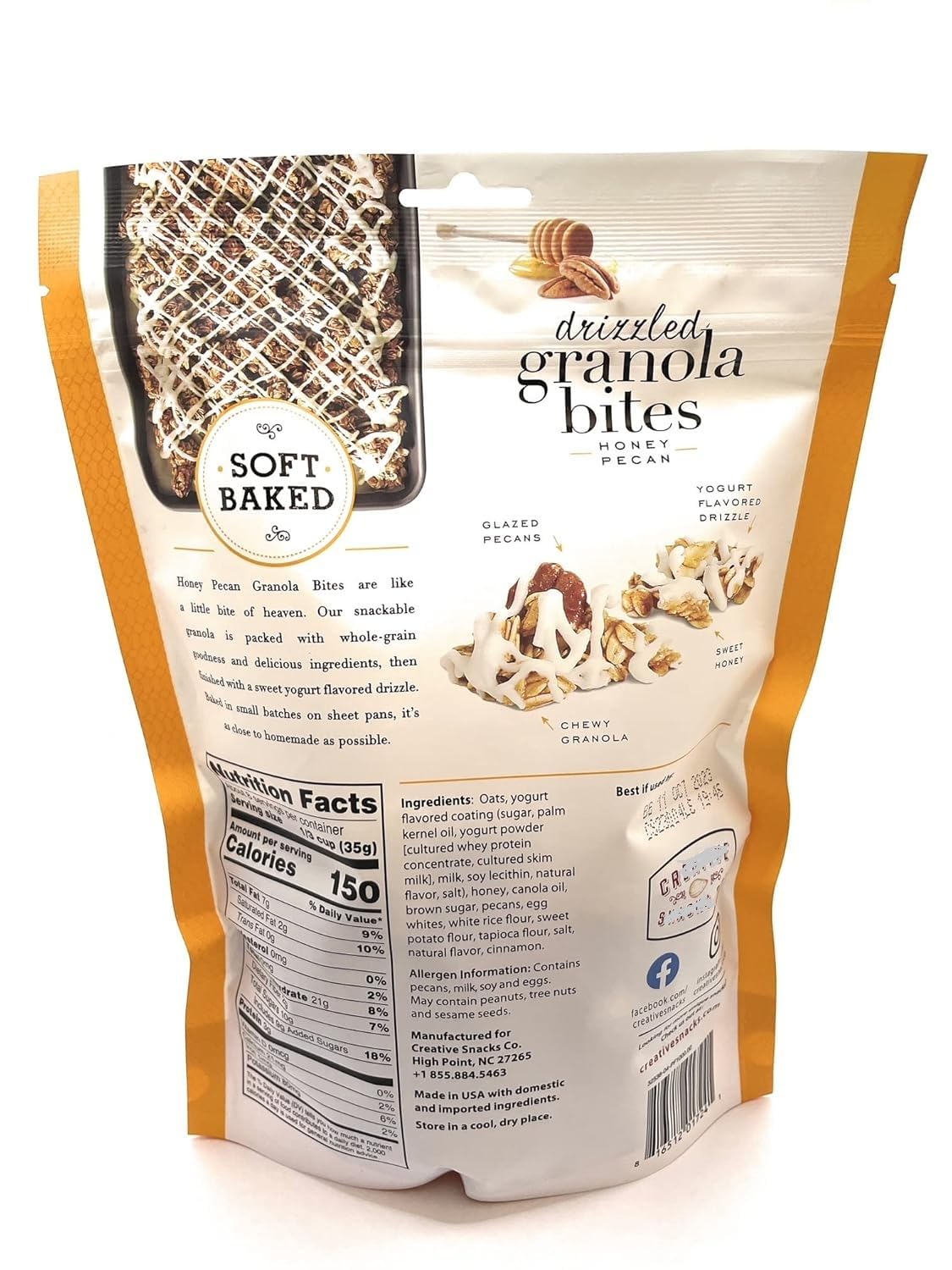Honey Pecan Drizzled Granola Bites Gluten Free 10 Oz Each (Pack Of 2)