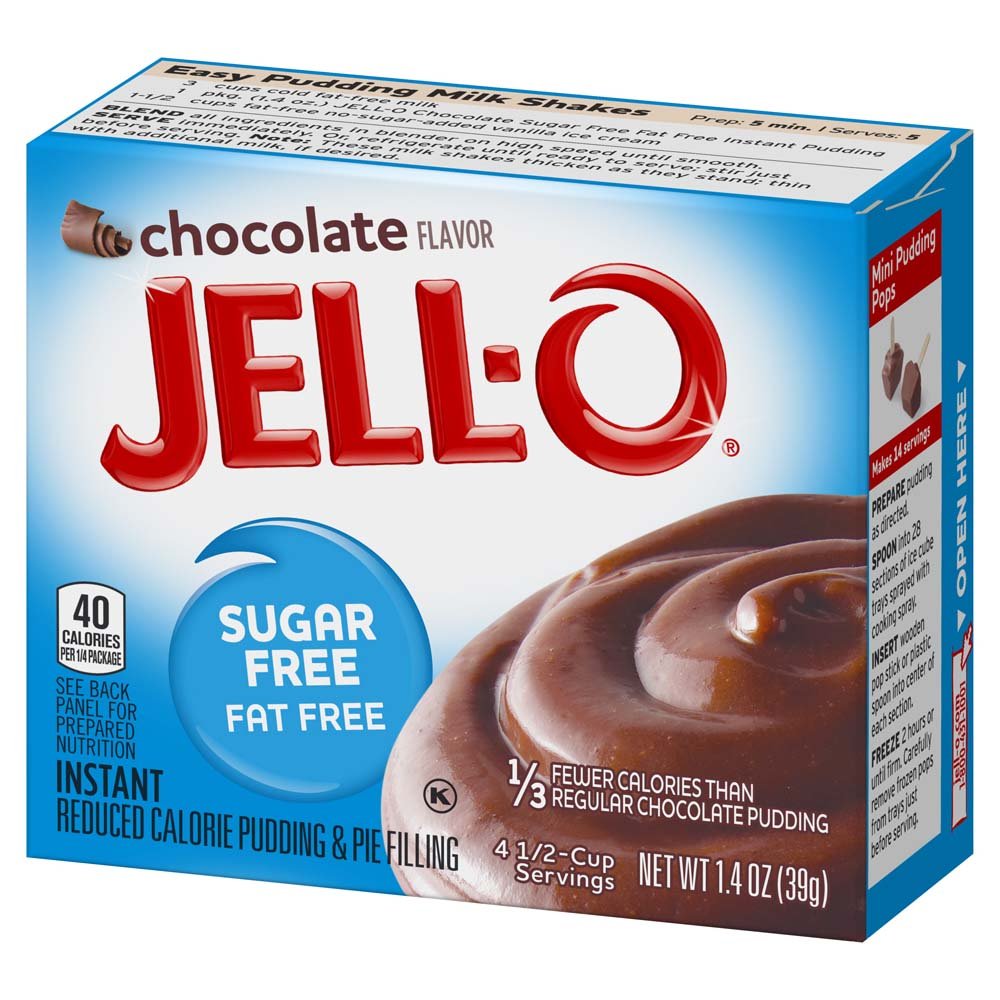 Jell-O Sugar-Free Chocolate Instant Pudding Mix, 1.4 Ounce (Pack of 6), Chocolate Flavor