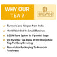 BREWIX Turmeric Ginger Herbal Tea Bags - 20 Pyramid Bags, Naturally Caffeine Free, Pure Herbal Blend, Resealable Ziplock Pouch