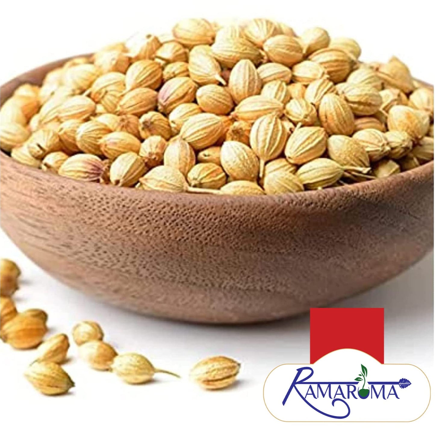 Ramaroma Coriander Seeds Whole, Indian Spice, 16 oz (453g), Gluten Friendly, NON-GMO, Vegan, Yellow