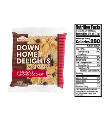 Prairie City Bakery Down Home Delights Individually Wrapped 2.5 oz Snack Cakes Pack of 10 (Chocolate Almond)