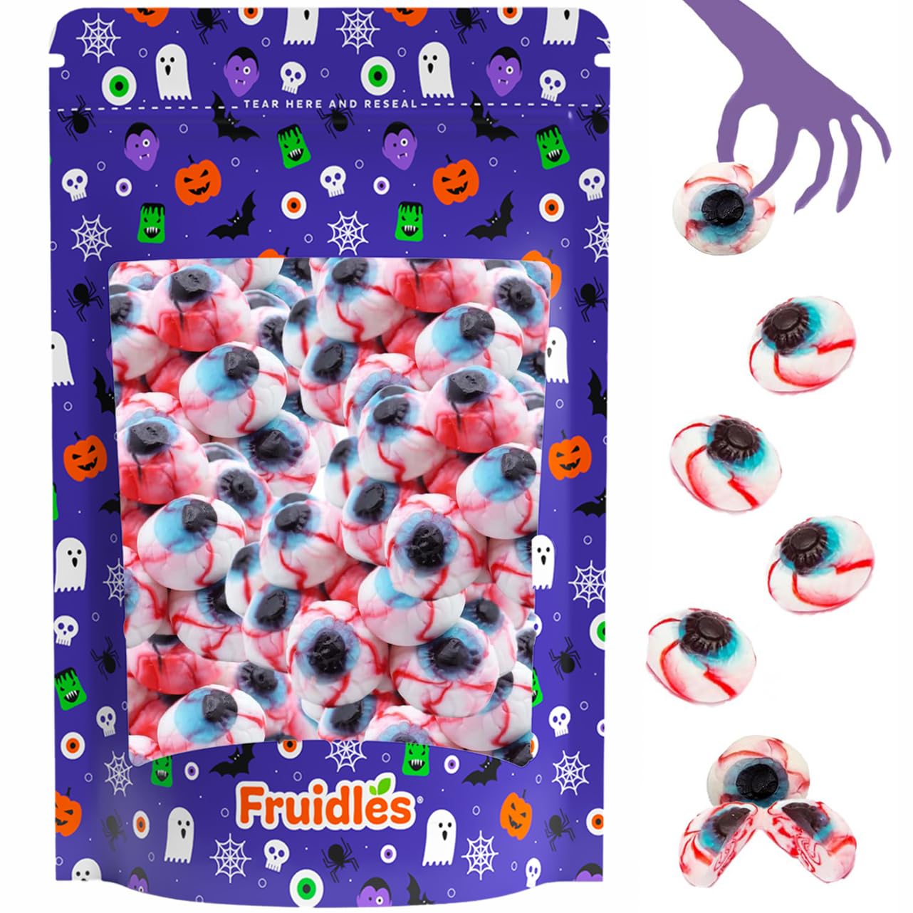 Fruidles Gummy Eyeballs Halloween Candy, Trick-Or-Treat Party Bag Fillers, Party Favor (1 Pound)