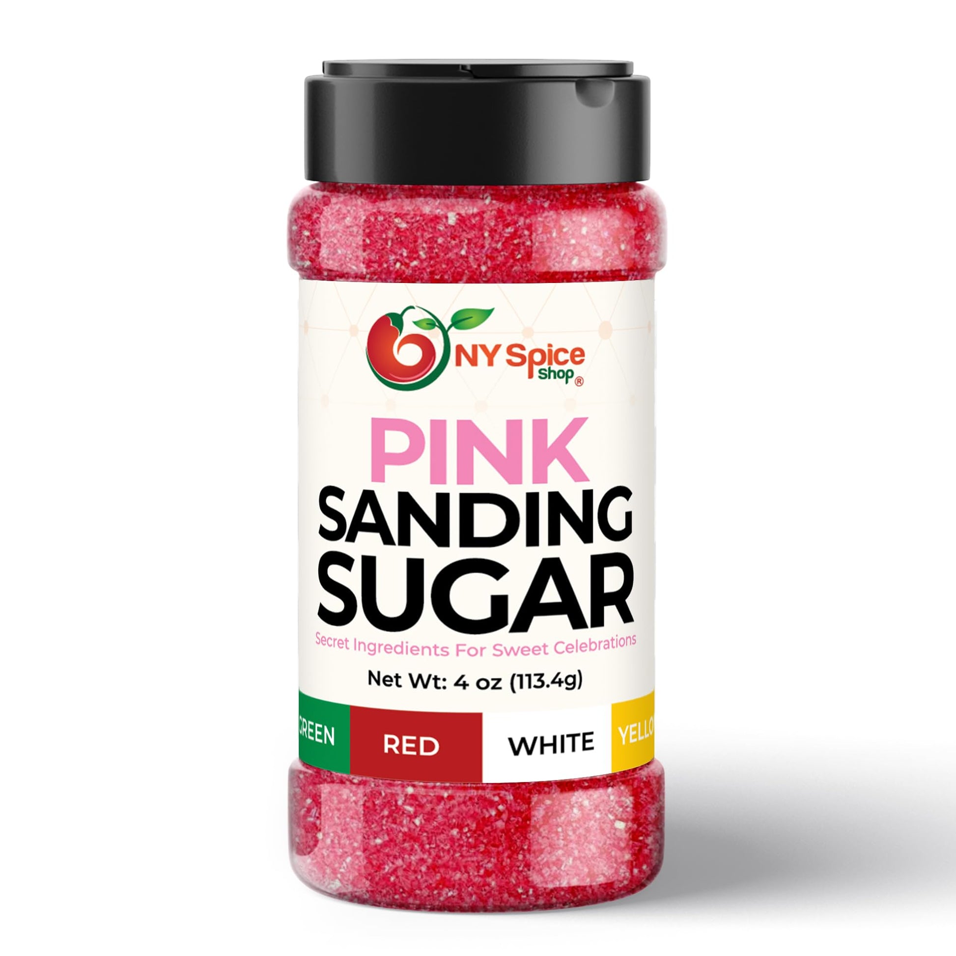 NY Spice Shop Sanding Sugar Collection - Pink Sanding Sugar, 4 Ounce Pack