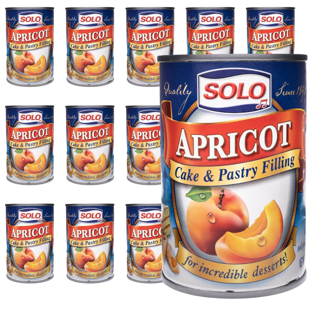 Solo Cake and Pastry Filling, Apricot, 12 Ounce, Pack of 12