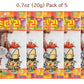 Korean Spicy Flavor Dried Squid Legs - Chewy Texture, Sweet & Salty Taste, Perfect Drinking Snack, 0.7Oz (20G), Pack Of 5