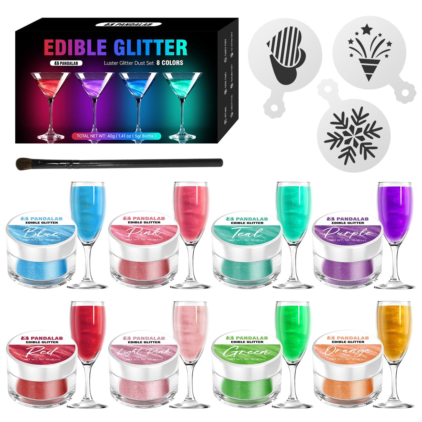 Edible Glitter - Food Grade Edible Luster Dust for Drinks, Dessert Decorating Shimmering Glitter for Baking, Cake, Fondant, Choc