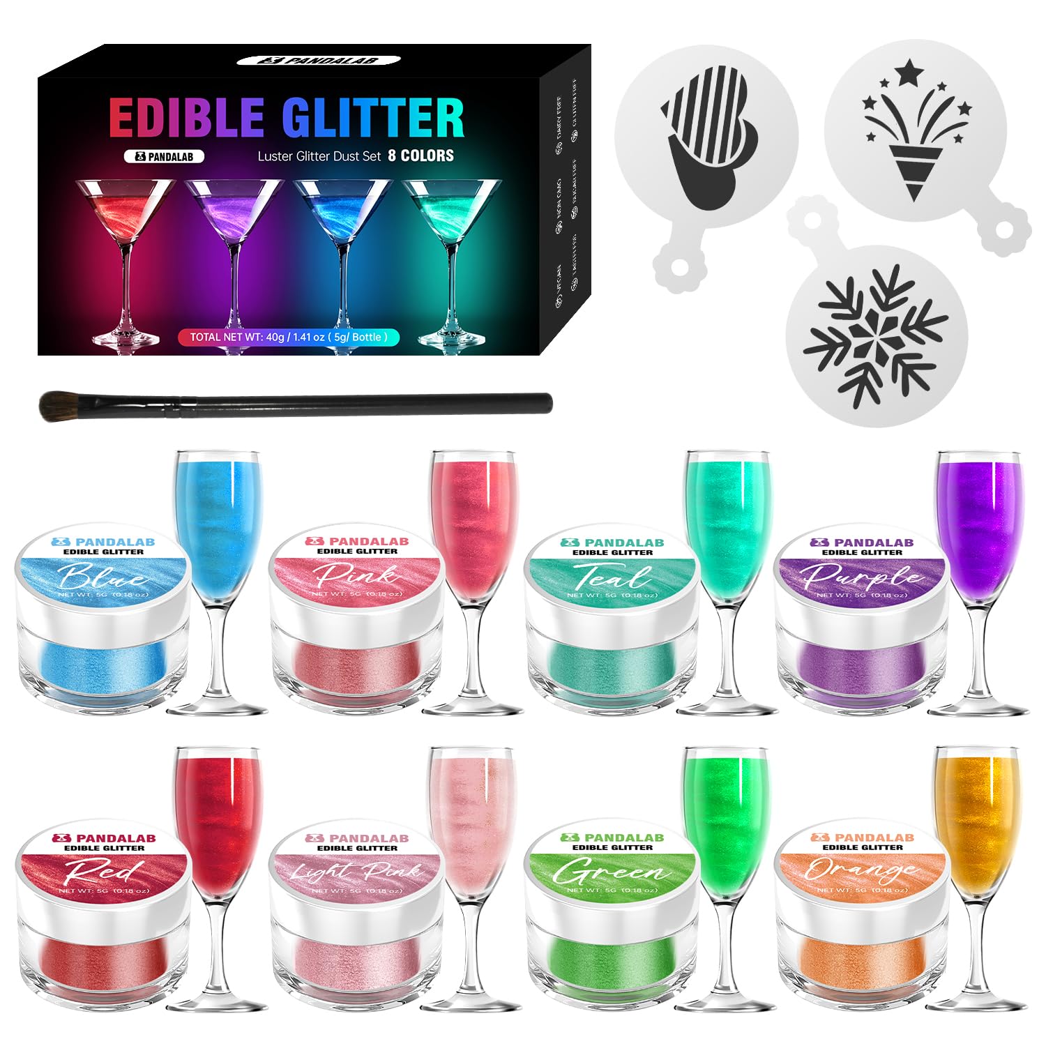 Edible Glitter - Food Grade Edible Luster Dust for Drinks, Dessert Decorating Shimmering Glitter for Baking, Cake, Fondant, Choc