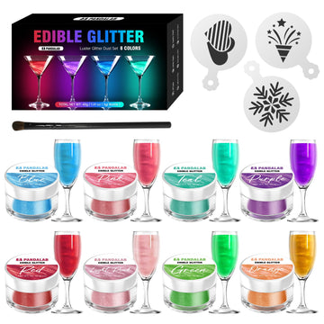 Edible Glitter - Food Grade Edible Luster Dust for Drinks, Dessert Decorating Shimmering Glitter for Baking, Cake, Fondant, Choc