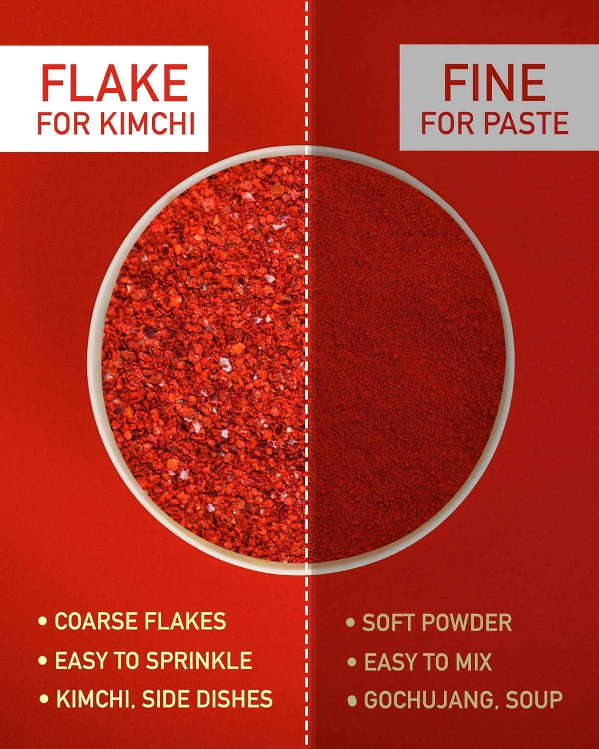 Tae-kyung Korean Red Chili Pepper Flakes Powder Gochugaru, 3 LBS (3 Pound)