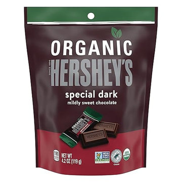 Hersheys Special Dark Organic Miniatures Mildly Sweet Dark Chocolate Candy Bars Individually Wrapped 4.2 Oz Bag