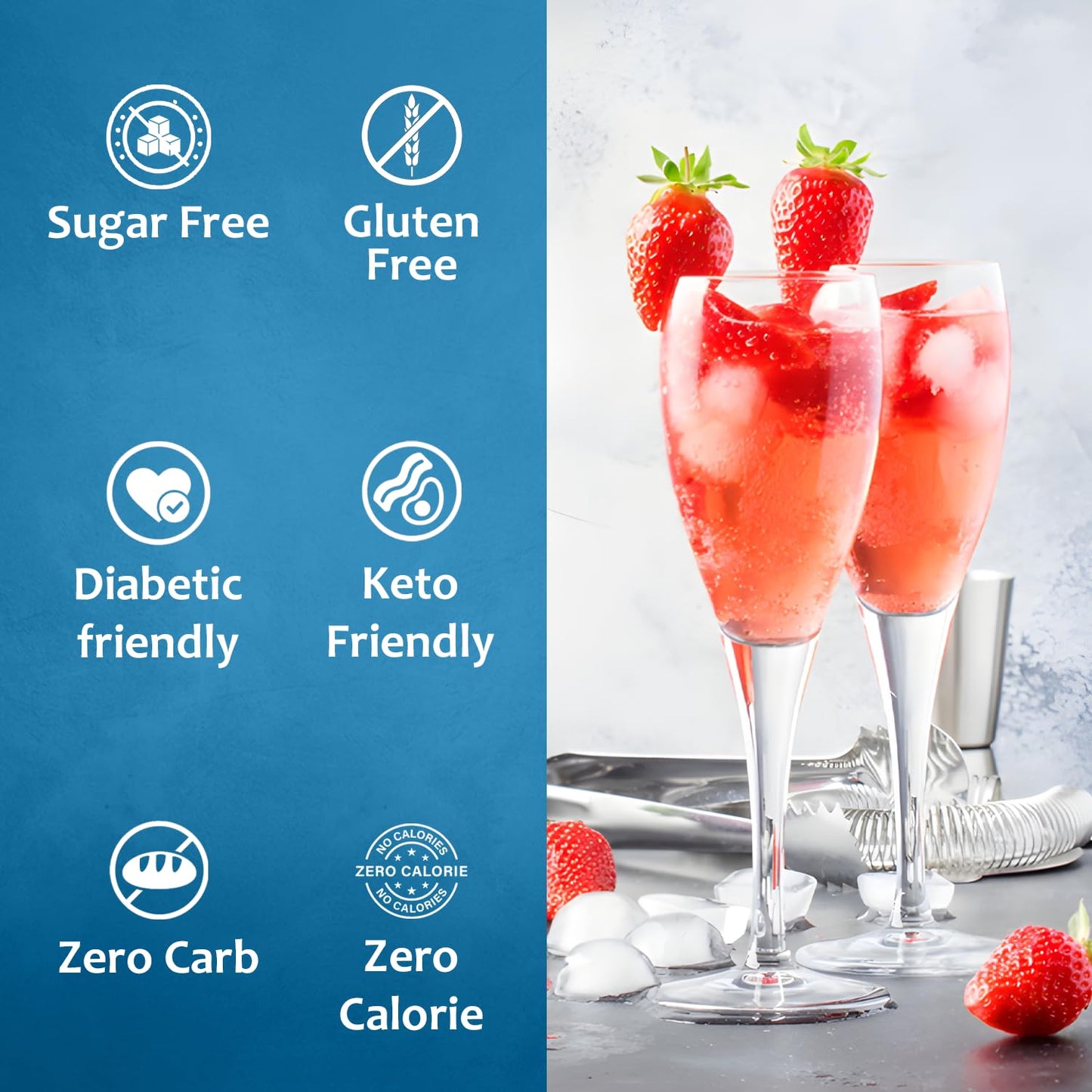 Syruvia Sugar-Free Strawberry Syrup  Flavored Syrup for Drinks  Cocktails  Lemonades  Iced Teas  and Desserts - 25.4 fl oz