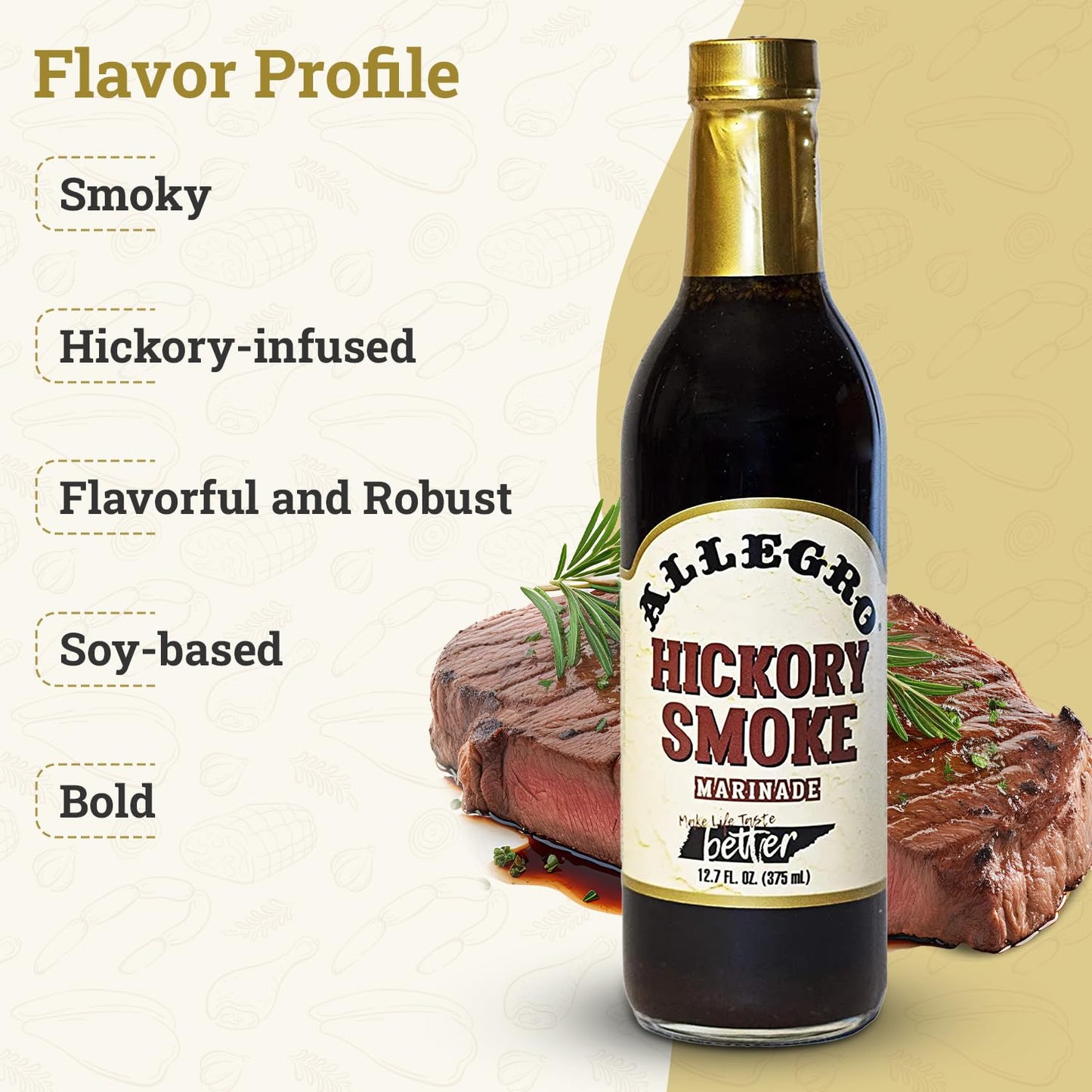 ALLEGRO - The Marinate Everything Marinades - Hickory Smoke 12.7 oz, Pack of 3