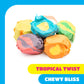 CRAZYOUTLET Salt Water Taffy Candy Mix - Assorted Tropical Fruit Flavors - 1 Pound Bag - Chewy Individually Wrapped Taffies